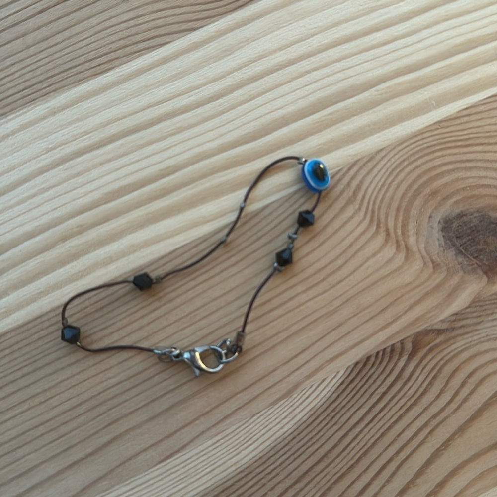 Simple Evil Eye Protection Charm with Gemstones Bracelet